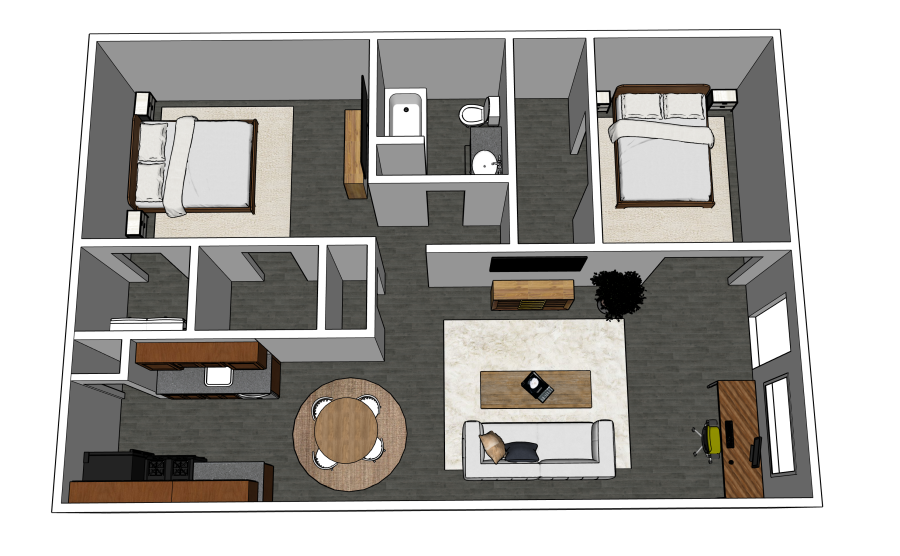 B1 3D Floor plan rendering