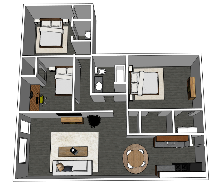 D1 3D Floor plan rendering